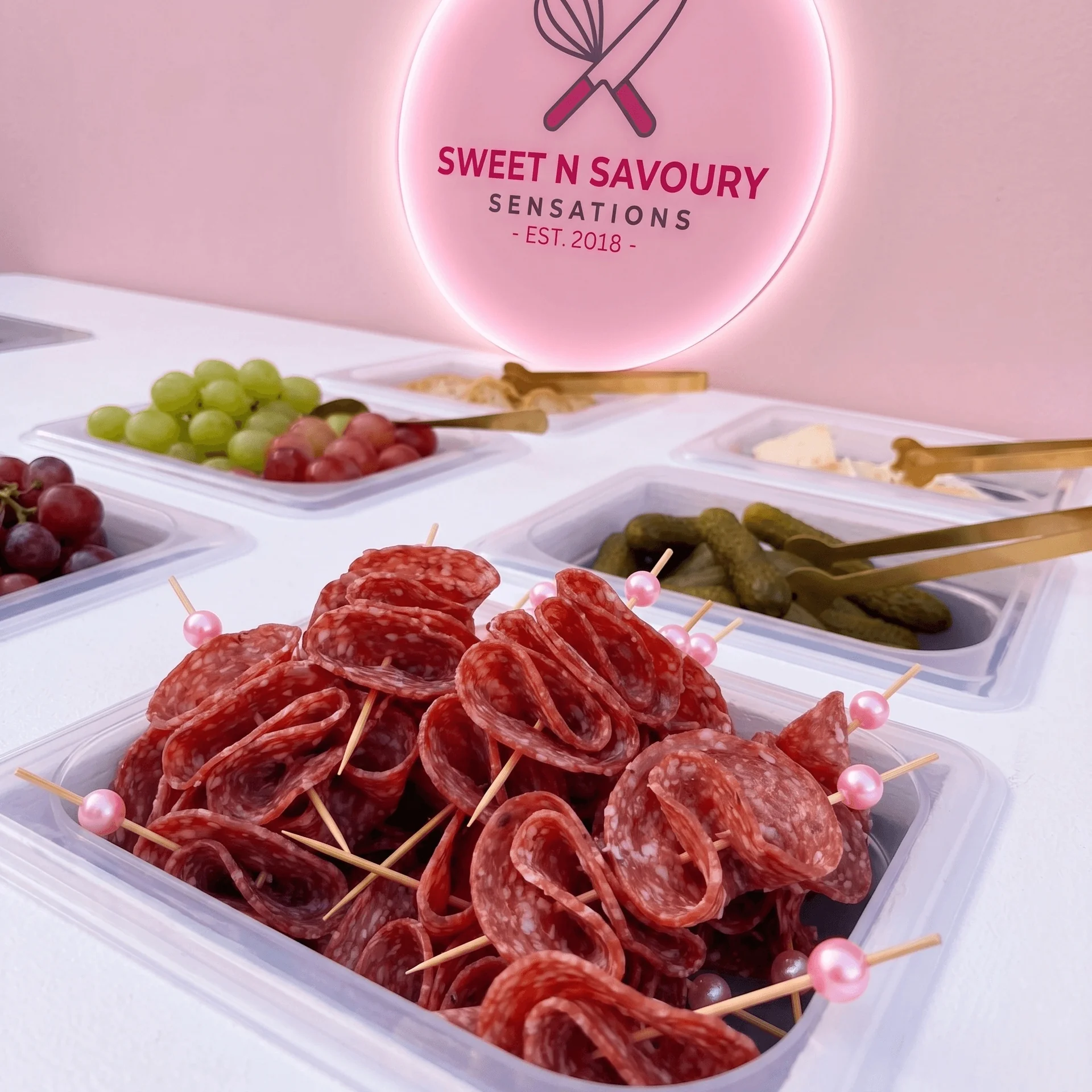 Gourmet finger foods at a party